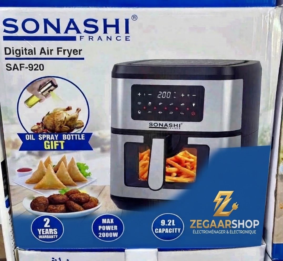 قلاية الهواء الرقمية AIRFRYER SONACHI SAF-920 9.2 litre - الصورة 2