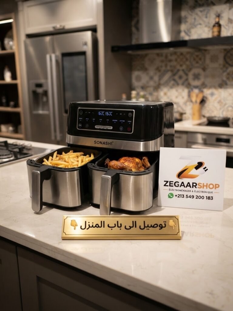 قلاية هواء من سوناشيFriteuse à air numérique à double panier SONASHI (Modèle amélioré SAF-106)
