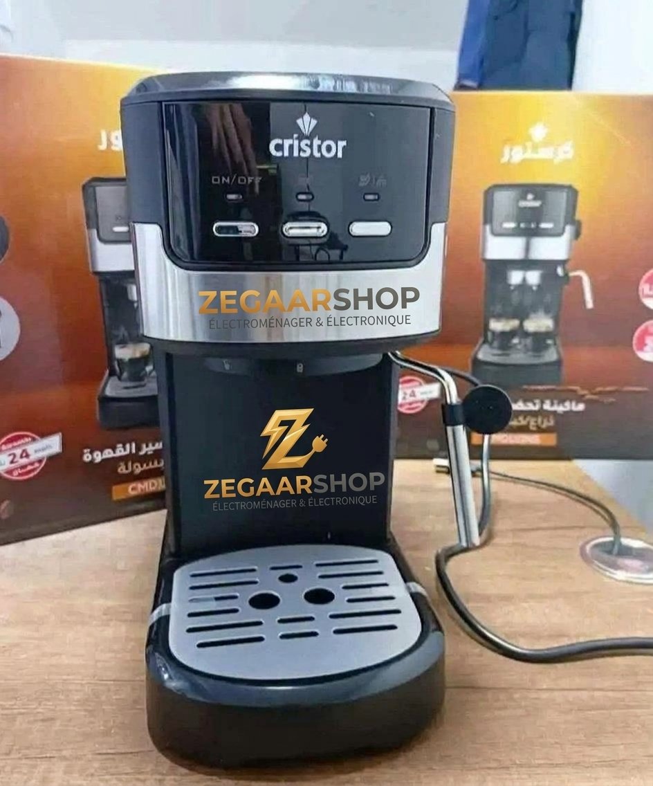 Machine À Café 3 en 1 CRISTOR Capsules et Café moulu -20 BARS-1100 Watts - - الصورة 3